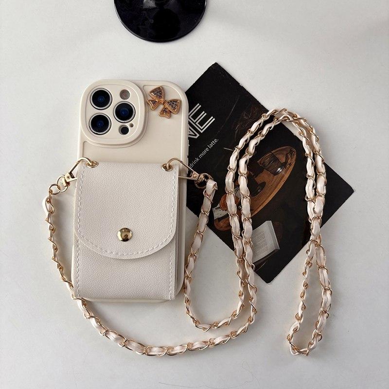 Chain Lanyard Wallet Phone Case For Xiaomi Mi 15T 14T 13T 12T 11T 10T 9T Pro 9 10 11 12 13 Lite 14 15 Ultra Mi 11i 11X 12X Cover