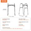 VEVOR Folding Walker, 2-Button Folding Walkers with 8-Level Adjustable Height and Durable Handles
