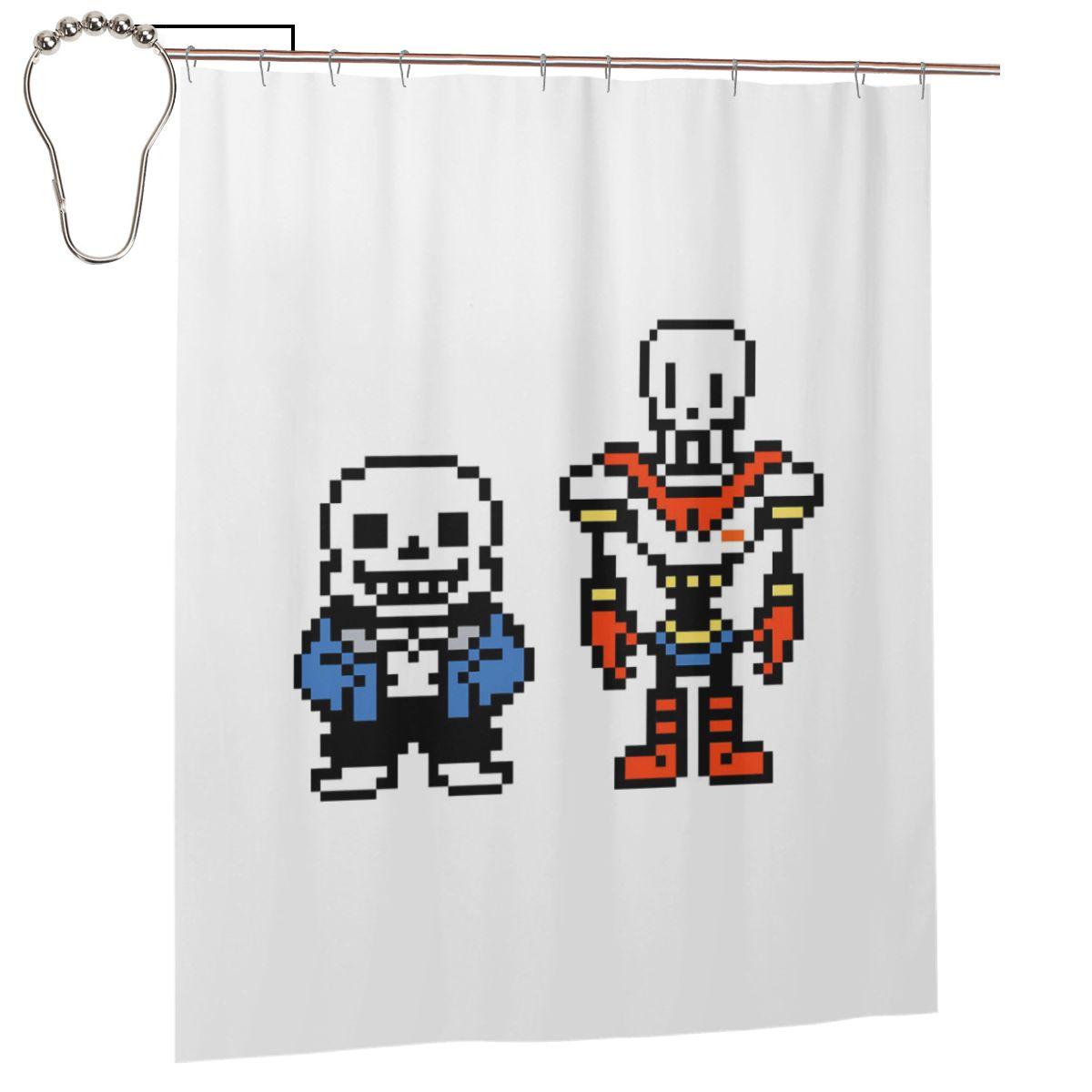 

Undertale Sans And Papyrus Shower Curtain Bathroom Polyester Waterproof Bath Curtains With Hooks W60H190(CM)-1 Pcs