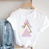 Womens Geometric Floral Print European and American Clothing Short Sleeve Tshirt Women Clothes  Tops  Harajuku
