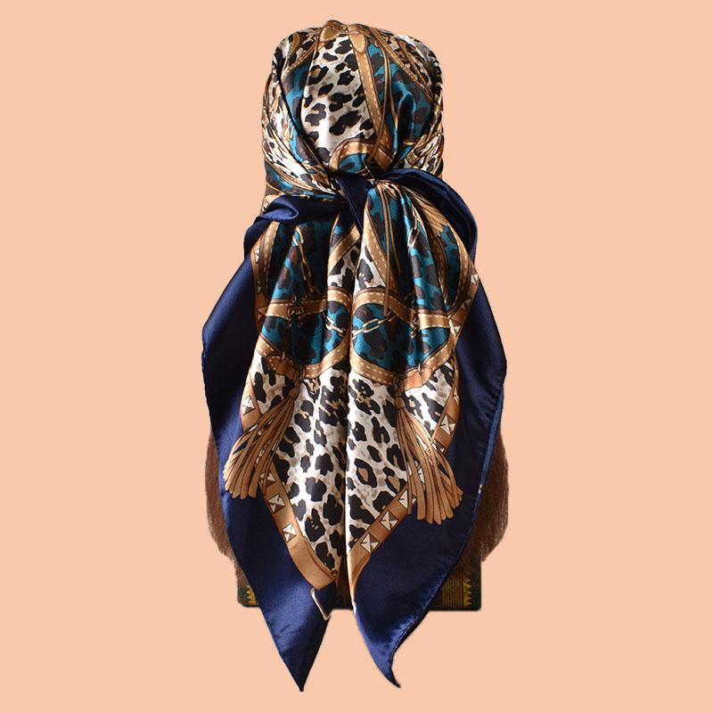 

Женский летний пляжный аксессуар для ПК Модный квадратный шарф из атласа 90*90 дюймов Многофункциональная косынка для головы Для вечеринок Универсальное полотенце для волос 8Y