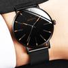 Minimalist Men's Fashion Ultra Thin Watches Simple Men Business Stainless Steel Mesh Belt Quartz Watch relogio masculino