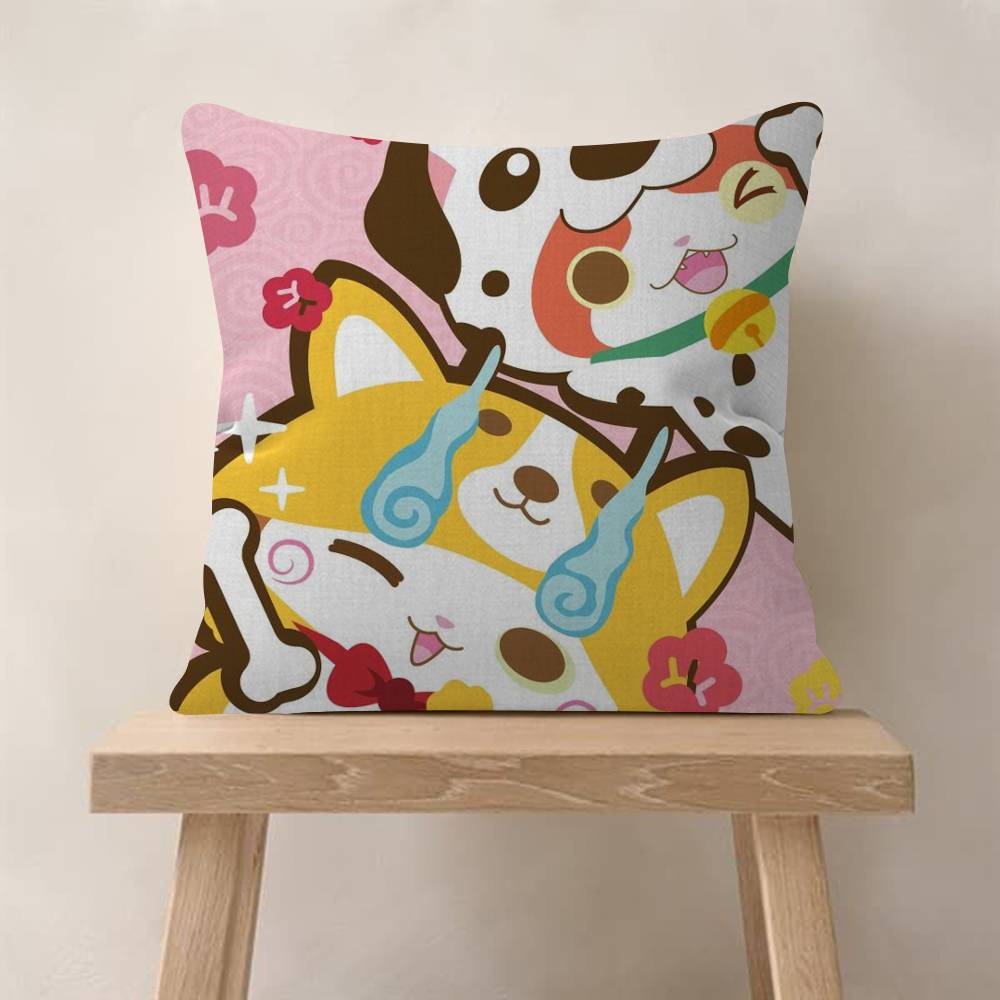 Anime Yokai Cute Watch   Maple Design Cushion Cover Happy Autumn Harvest decor Holiday Decorati Pillow Cover