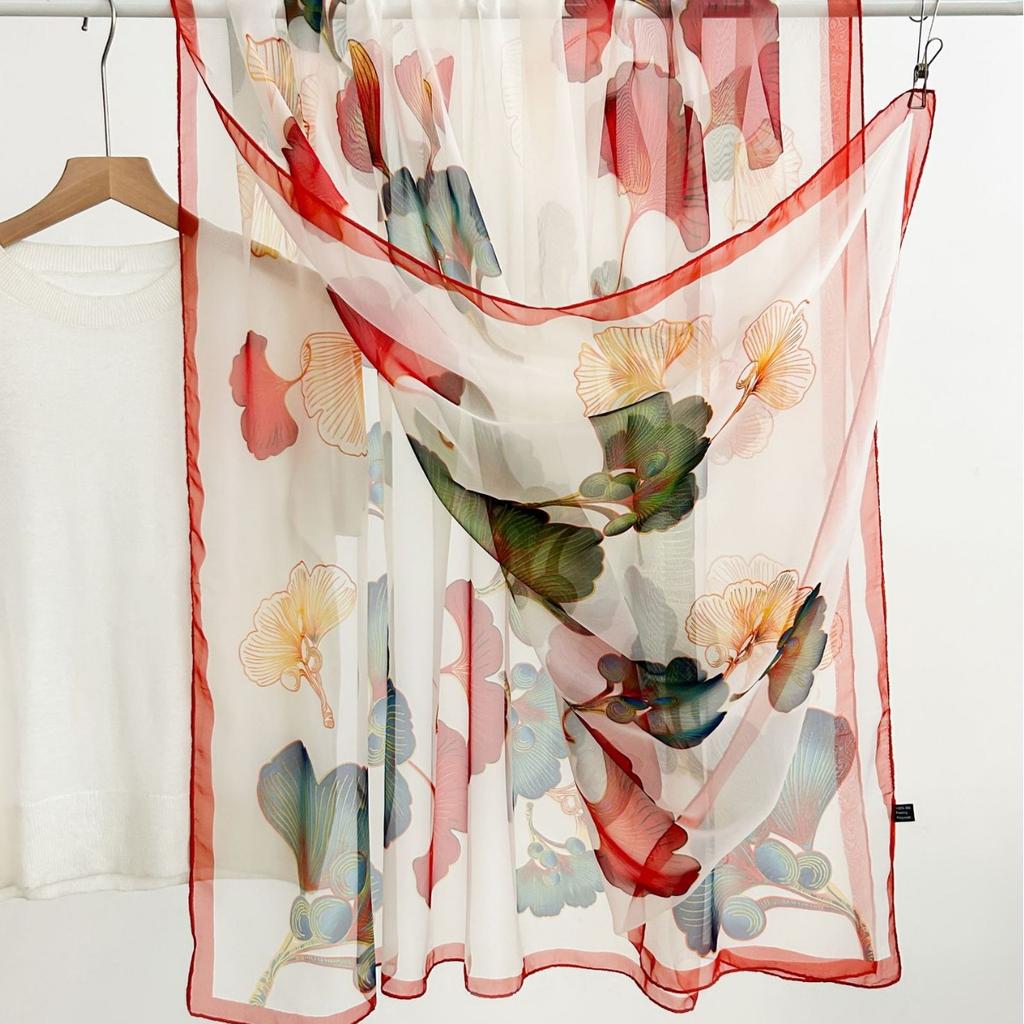 Beach skirt seaside vacation shawl with scarf Yunnan Xinjiang ethnic style office air conditioner neck protection large silk scarf