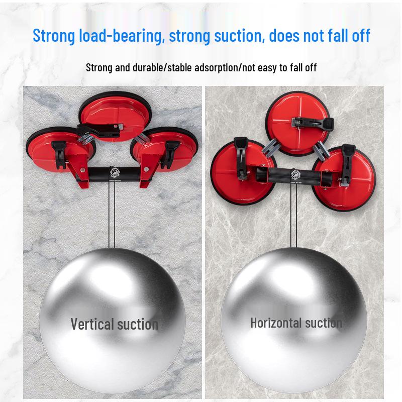 Heavy-Duty Glass Suction Cup with Thickened Aluminum Handle for Tiles, Marble, and Floors