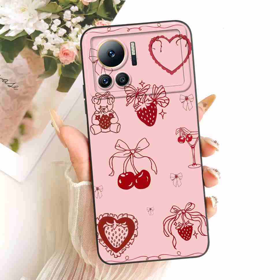 For Infinix Note 12 VIP Case Cute Cat Cartoon Flower Silicone Cover For Infinix Note12 VIP 12 Vip X672 6.7" Phone Cases Coque