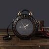 Retro Chic Round PU Handbag With Clock Face Design Womens Shoulder Crossbody Bag Daily Wear