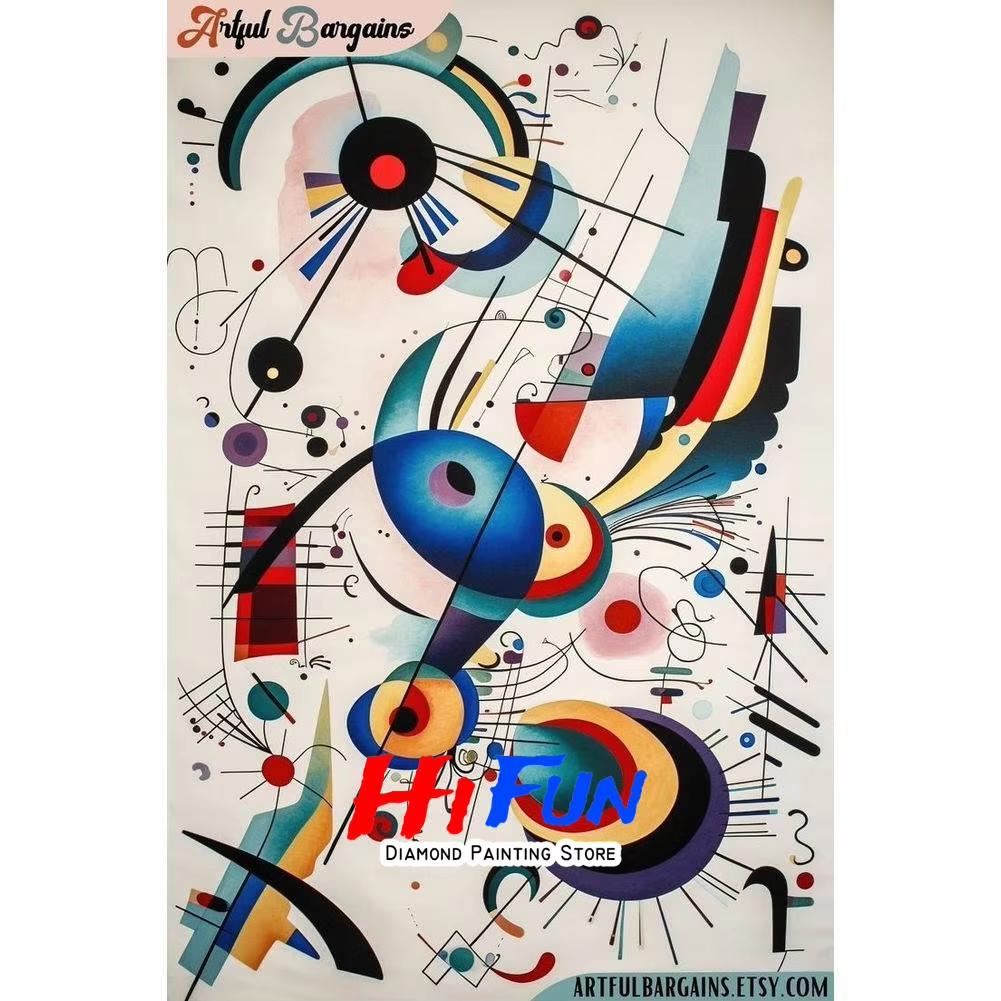 Diamond Painting Full Drill Western Abstraction Art Wassily Kandinsky Poster Rhinestones Mosaic Embroidery Living Room Decor