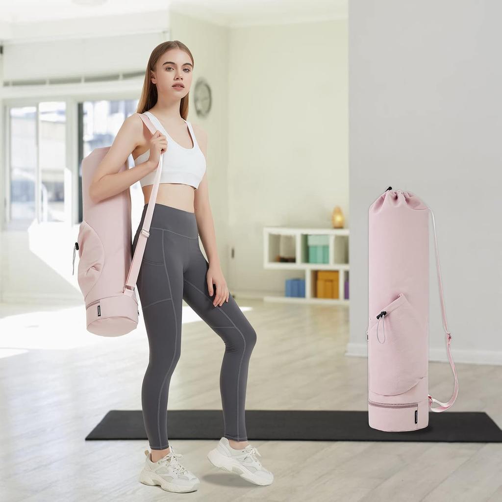 Yoga Mat Bag with Wet Pocket, Large Capacity Sports Carrier with Adjustable Shoulder Strap, Durable Water-Resistant Yoga Bag for Women and Men