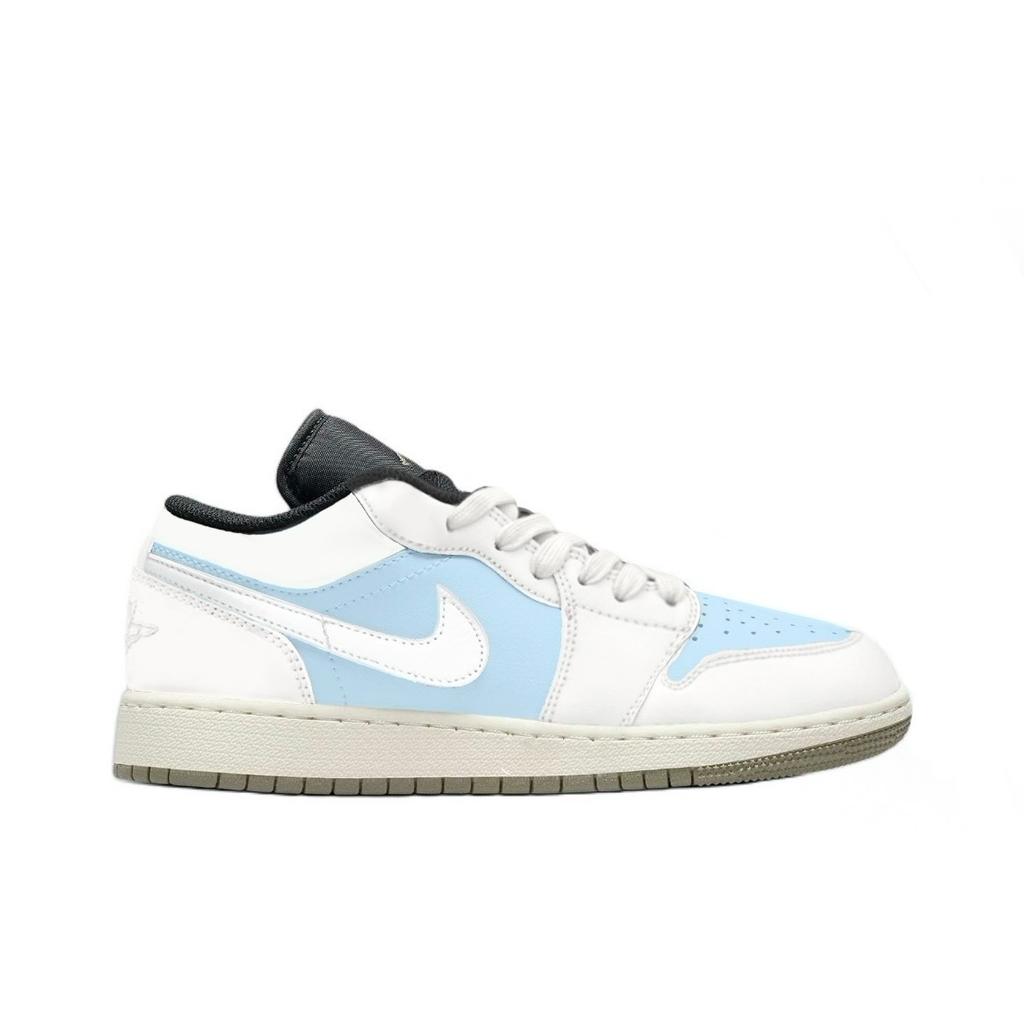 Jordan Air Jordan 1 Sea Salt Coconut Abrasion Resistant Low top Vintage Basketball Shoes Unisex Sky Blue 553558-092(Team1119-)