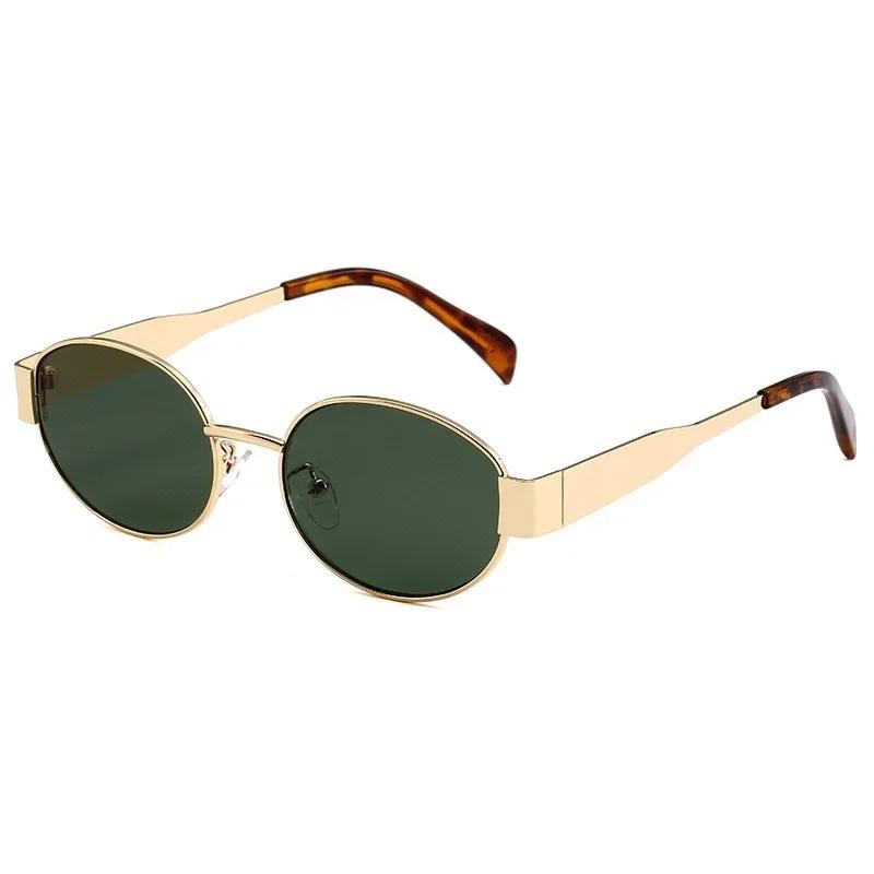 

Neutral New Style Oval Glasses Frame Sun Glasses Fashion Style Retro Style Metal Material Full Glasses Frame Outdoor Beach Travel Sunscreen Eye