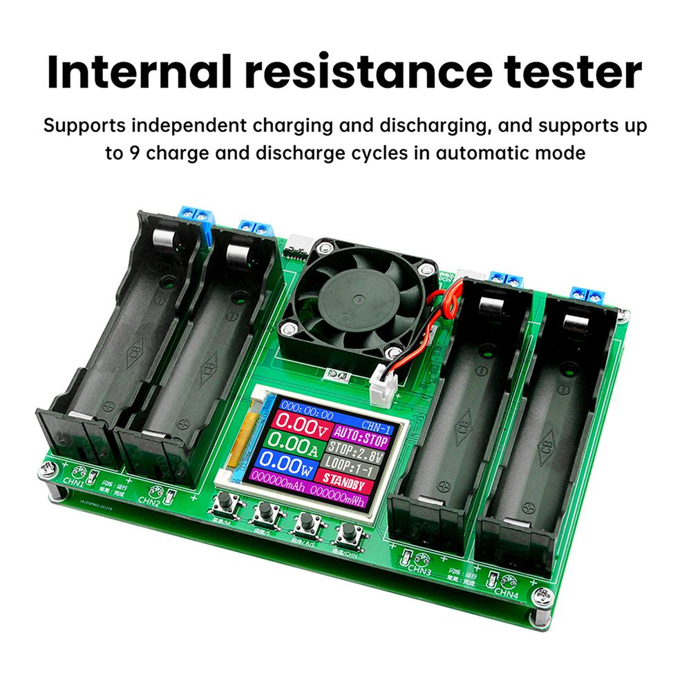 Four-Channel 18650 Battery Capacity and Internal Resistance Tester Automatic Charge-Discharge Module Electronic Load Tester