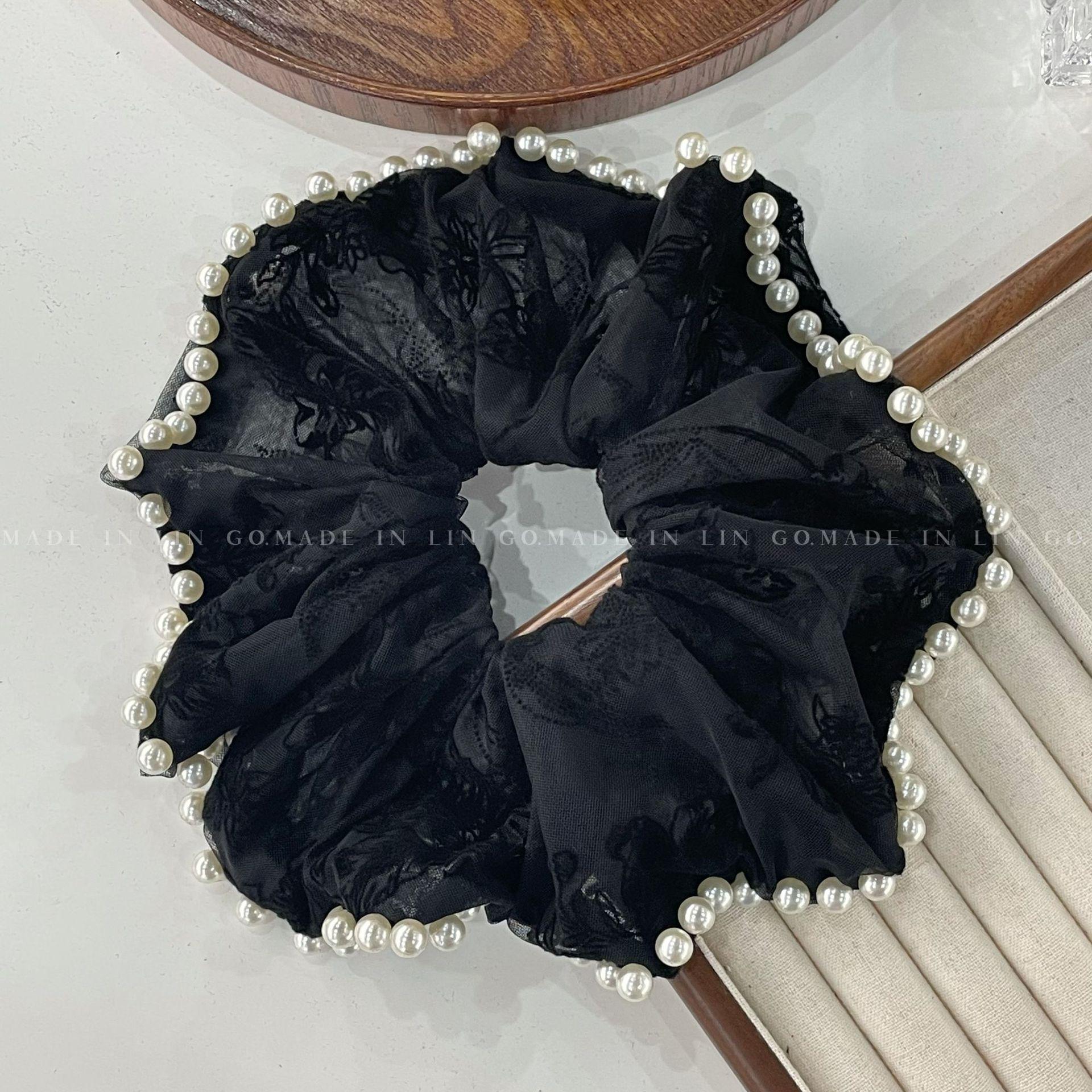 

2024 Новая большая резинка для волос с жемчугом для высоких хвостов