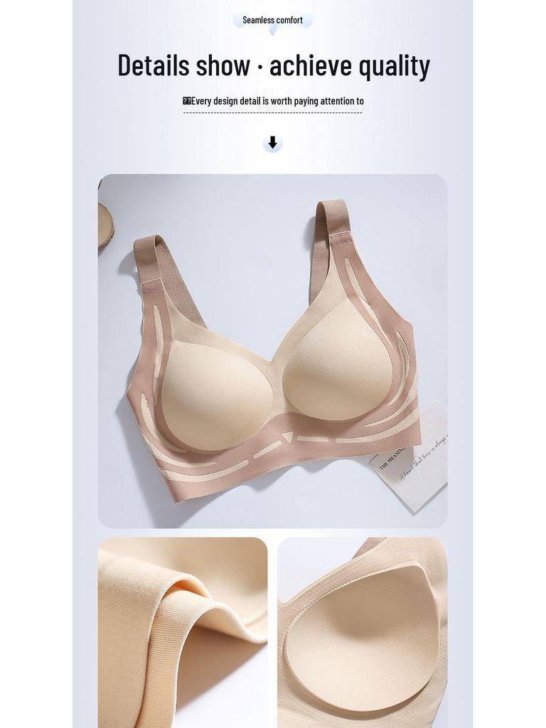 Temu Exklusiver Nahtloser Anti-Hänge-BH für Damen - Formverbessernd, Ohne Bügel, Perfekt für Große oder Kleine Brüste