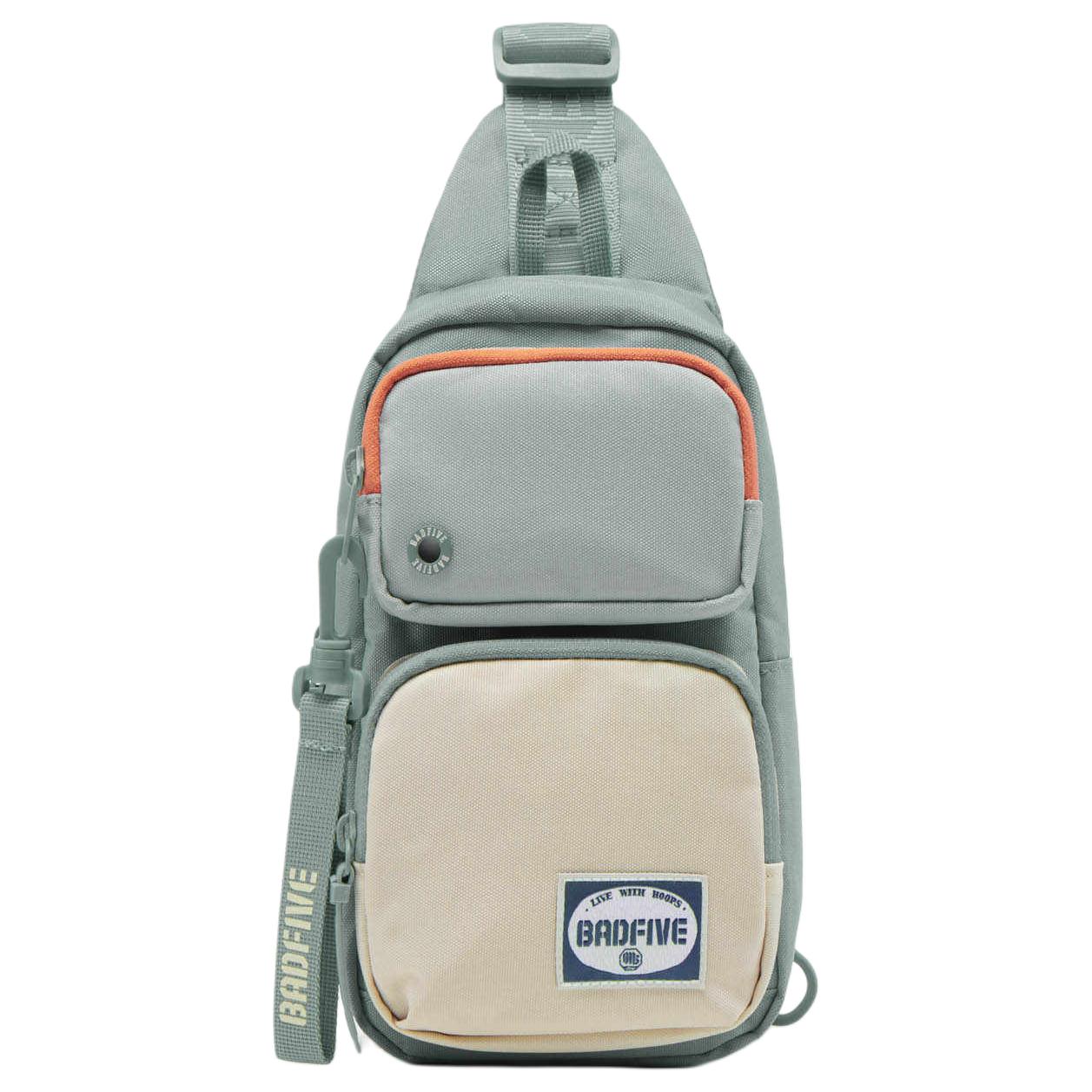 

New LiNing BadFive Polyester One Shoulder Crossbody Bag, Sling Bag Unisex Pale Green & Xuan Paper & White ABDV241-3 15.0*7.6*25.9CM