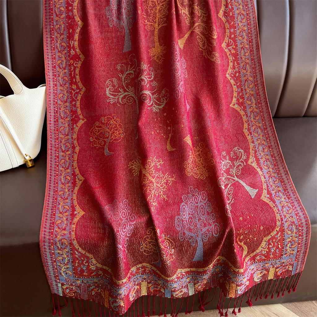 Luxuriöser Jacquard-Schal Damen Paisley-Print Neu Wickeltücher Pashmina Reiseponcho Warme Decke Winter Bufanda Schal Weibliche Stolen