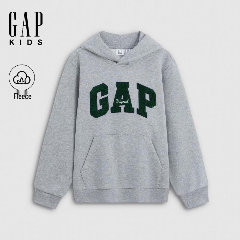 Gap Boys' Logo Towel Embroidery Fleece Hooded Sweatshirt