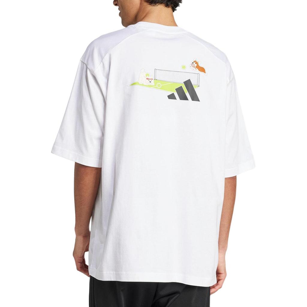 adidas Sports Lifestyle Series Minimalist Breathable Round Neck Fashion Short Sleeve T-Shirt Unisex Tops White JZ3266