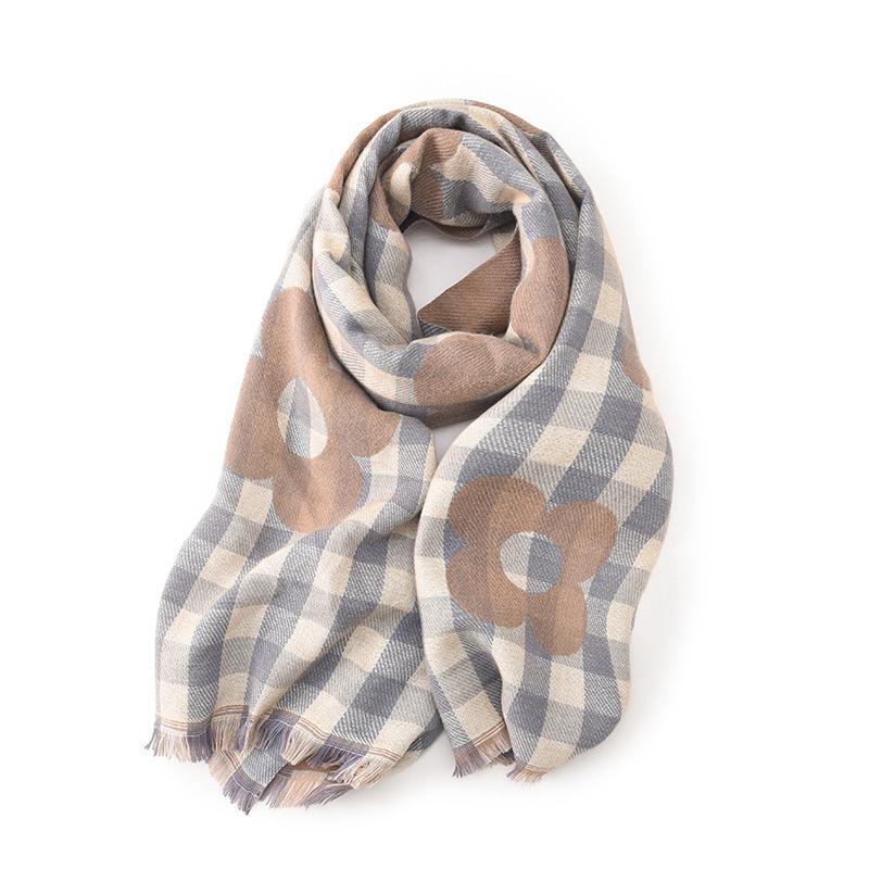 Scarf Women's Atmosphere High end Niche Autumn and Winter Student Warm Imitation Cashmere Korean Style Tassel Scarf Trend Shawl