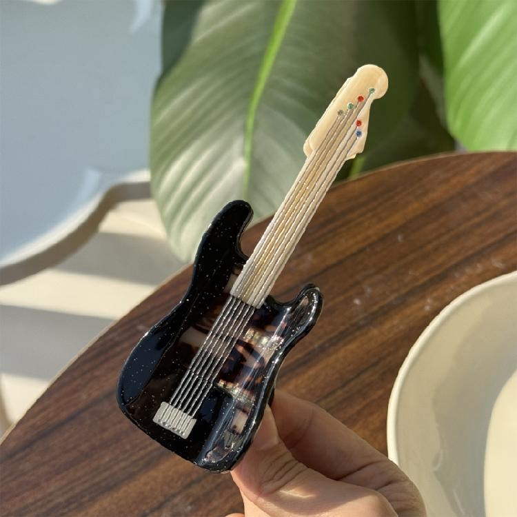 Acetate Hair Clip With Cartoon Tape Piano Design Musical Note Cassette Style For Trendy Women