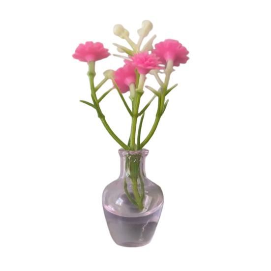 1/8/10Pcs Vertical Greenery Vase Magnetic Mini Clear Glass Propagation Vase with Faux Flowers Dorm Room Plant Decor