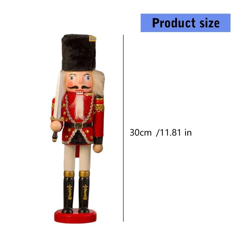 Weihnachts-Nussknacker Ornament Kleiner Holzsoldat Weihnachtsdekorationen Nussknacker Figur Ornament für Tisch Regal