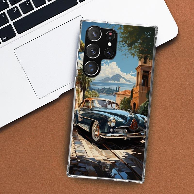 Custodia per Telefono Auto Classica Vintage Old Retro per Samsung Galaxy S24 S23 S22 Ultra S21 S20 Fe S10 Plus S10E S9 S8 + Shell Coque