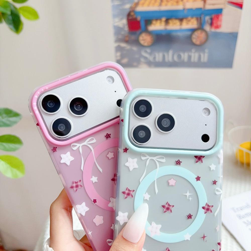 For Iphone 15 16 17 Pro Max Phone Case Star Magnetic Wireless Charger Shockproof Skin Feel Protective Back Cover