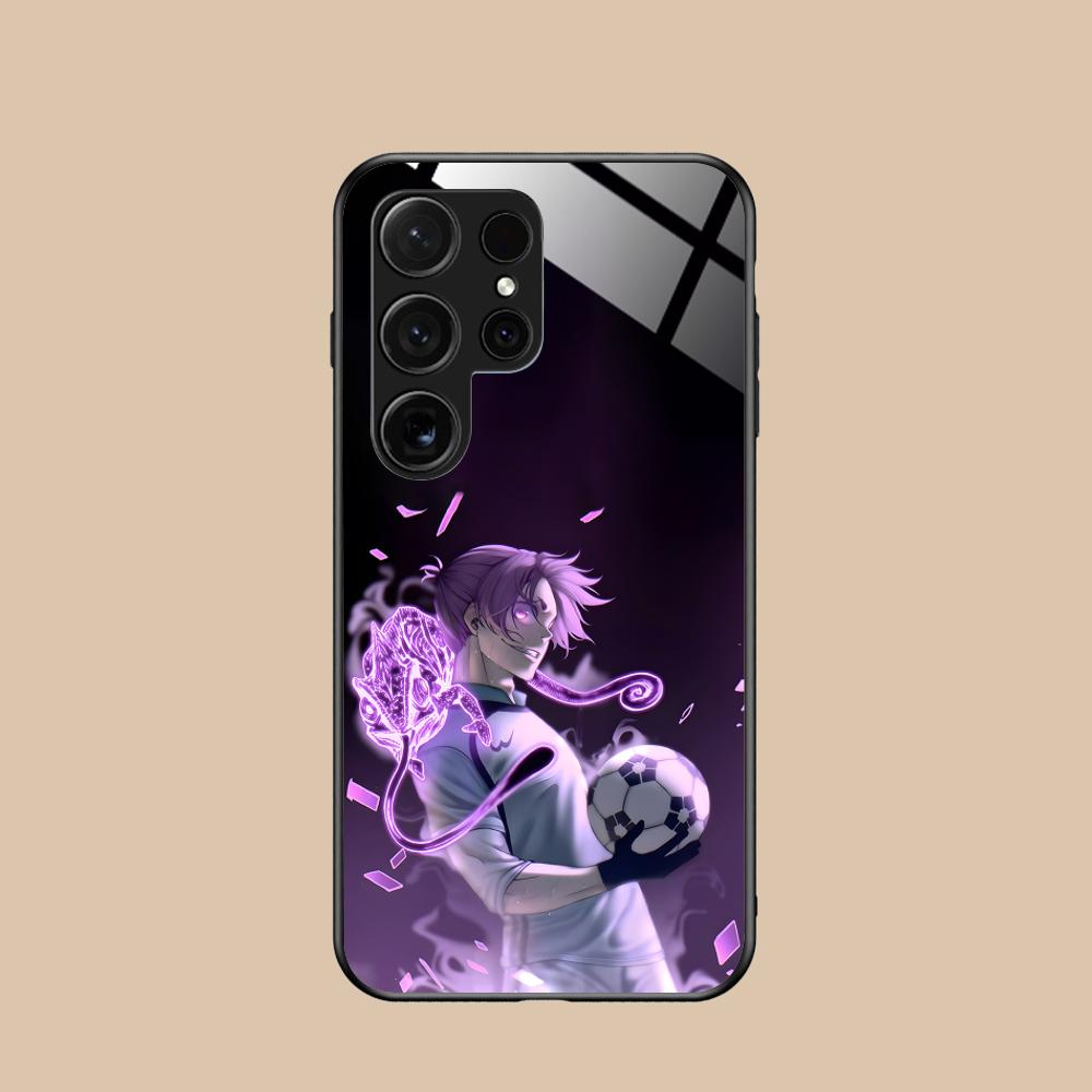 Blue Lock Reo Mikage Glass Mobile Phone Case for Samsung Galaxy S26 S25 S24 S23 S22 S21 S20 Note20 Plus FE Ultra Colorful Cover