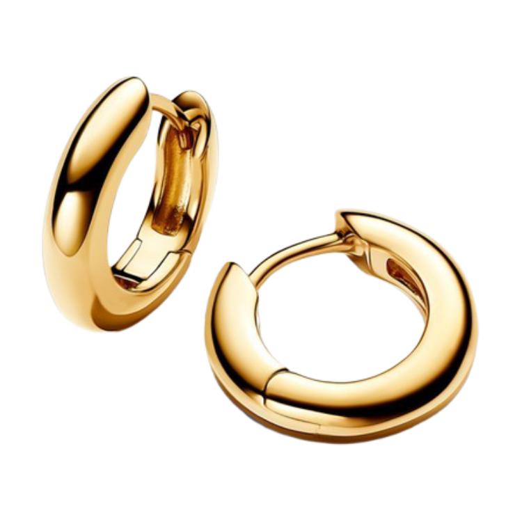 Pandora Solid Color Design Gold Plated Earrings Women earrings 263320C00 Shopping Bag