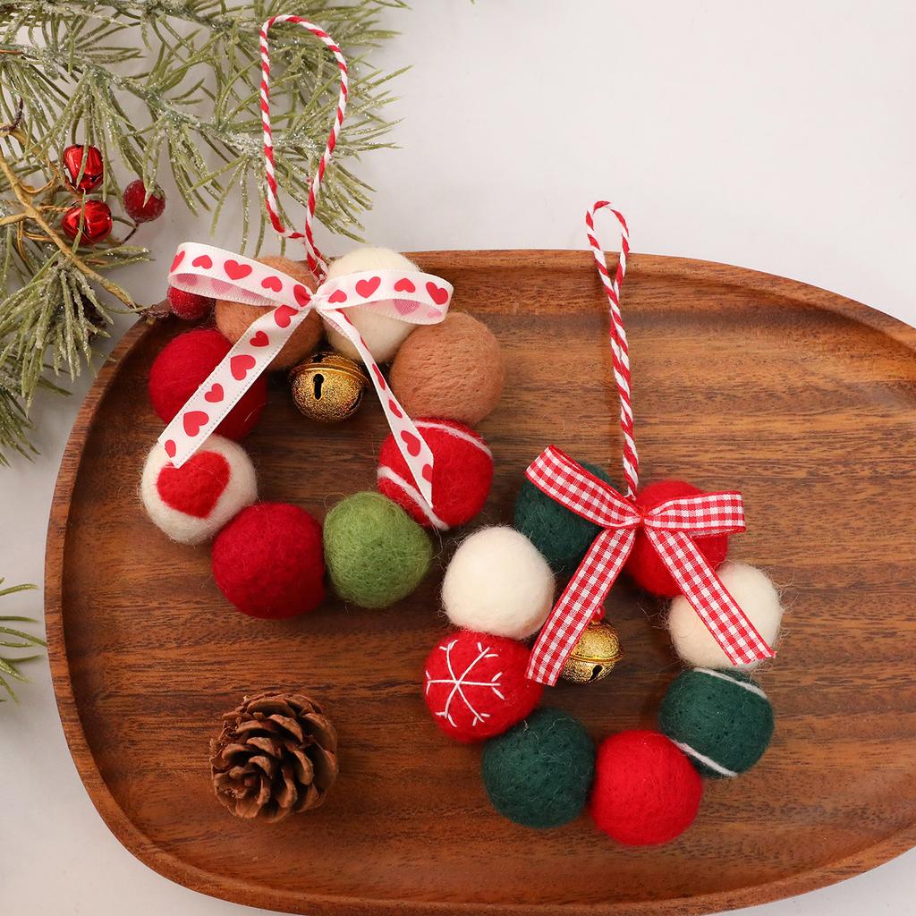 1 Stück Weihnachtsdekoration, Mini Wollkugel Glocke Girlande Anhänger für Weihnachtsbaum, Weihnachten, Girlandenranken Dekoration, Heimdekoration