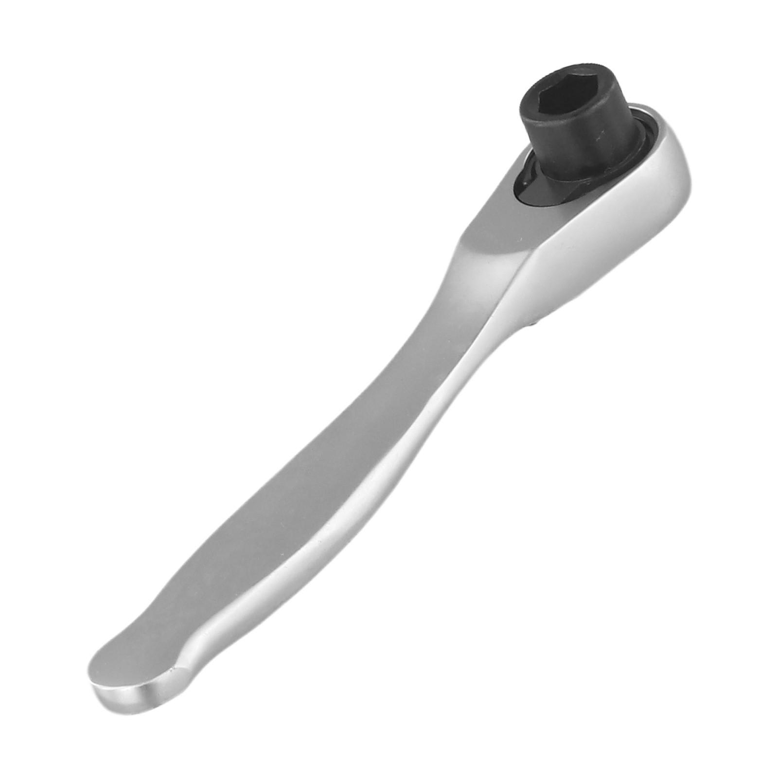 1/4 Head Square Ratchet Socket Wrench Hex Bit 9.5cm Driver Screwdriver 72 Tooth