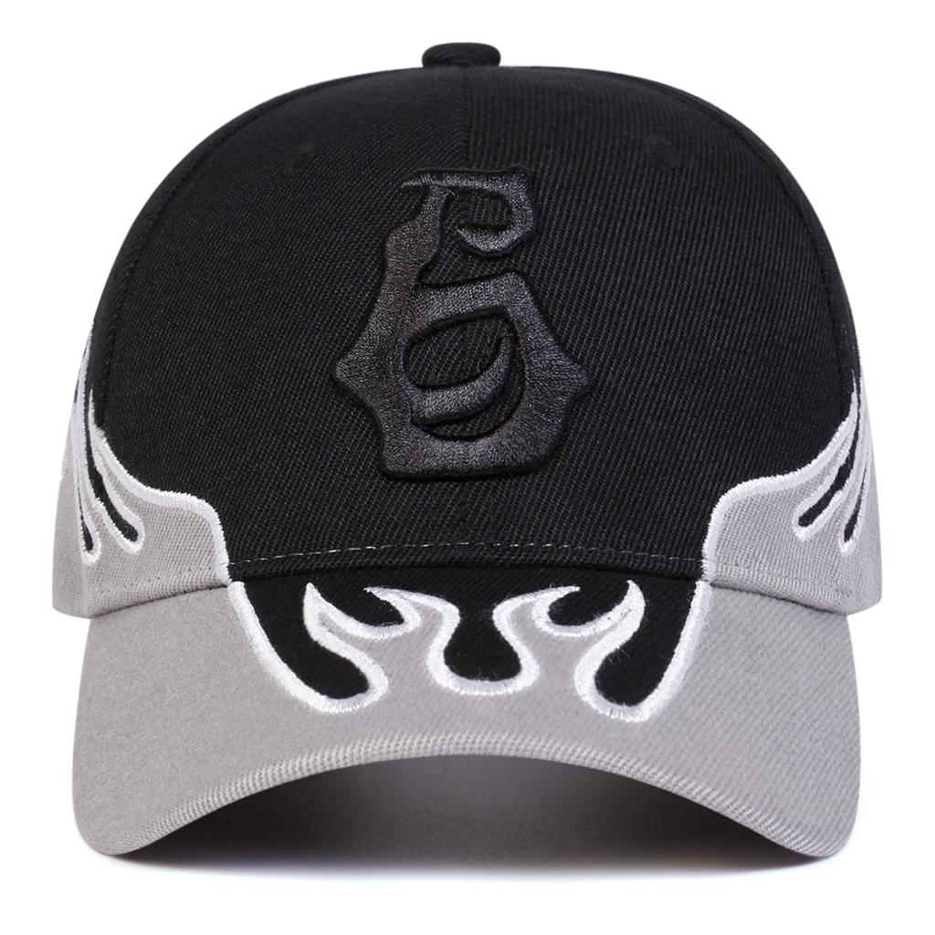 Unisex Flame Embroidery Letter Baseball Caps Spring Autumn Outdoor Adjustable Casual Hats Sunscreen Hat Sports Cap