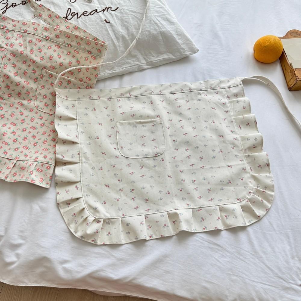 Cotton Floral Border Apron For Home Cooking And Caf Use