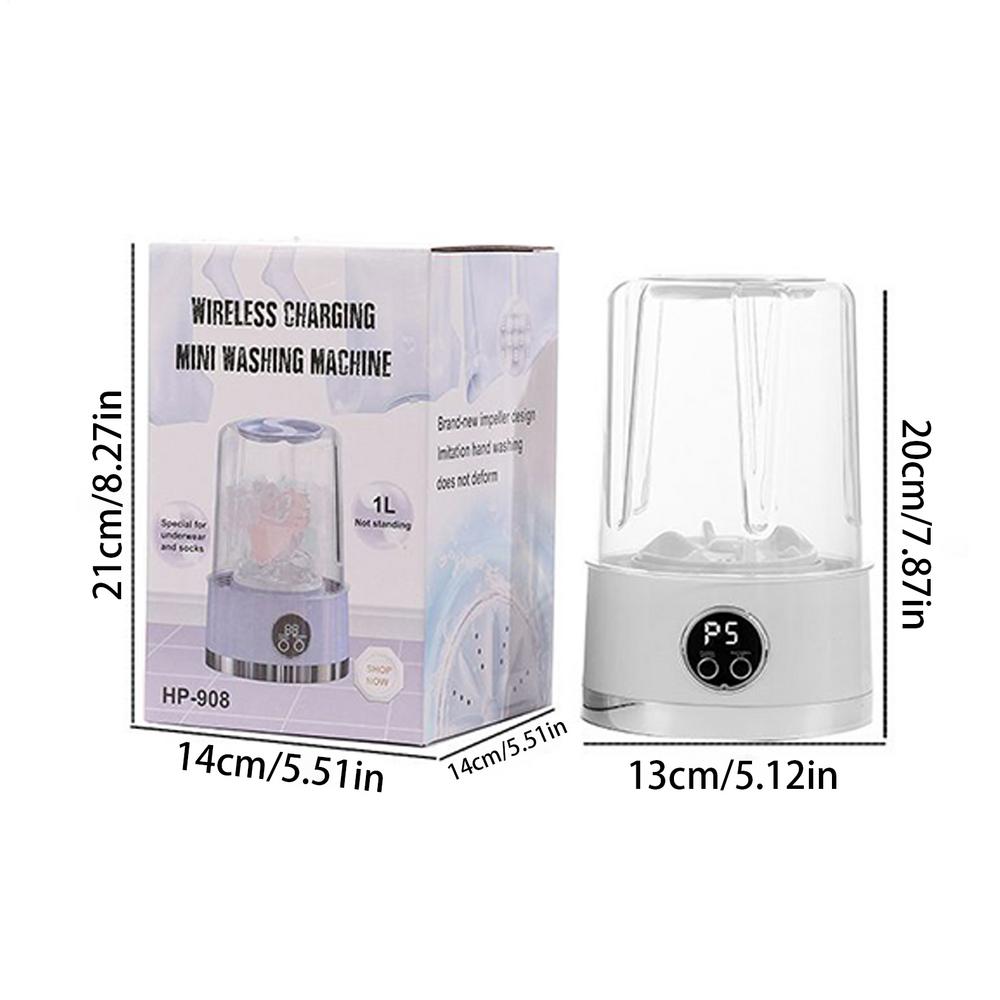 Small Washing Machine Portable Portable Washer Travel Washing Machine Rechargeable Digital Display 2 Modes Cleaning Tools