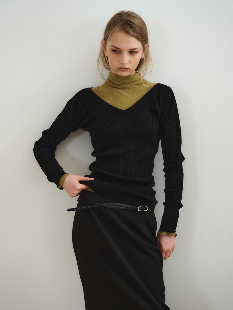 Reply Seamless Rib Top_Black