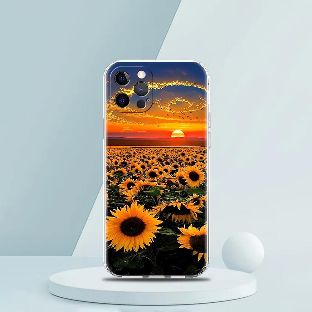For iPhone 15 16 14 13 12 mini 11 Pro Max XS X XR SE 7 8 Plus Silicone Clear Cover Landscape Art Luxury Phone Case