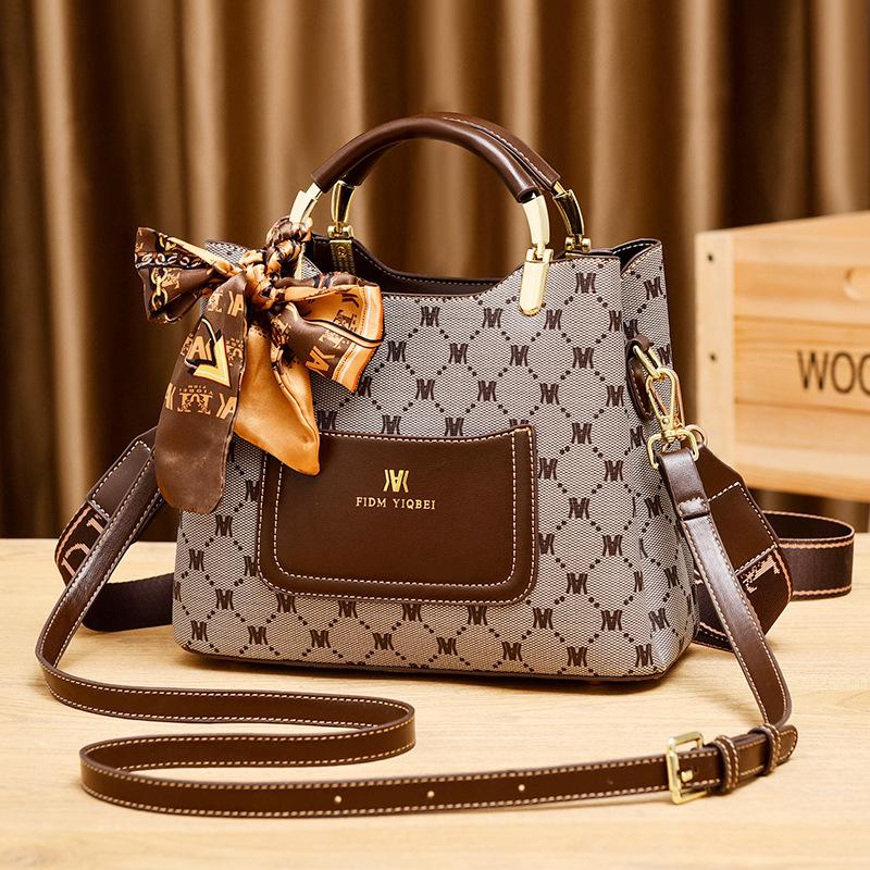 Bag women's bag 2025 new pu versatile large-capacity handbag women's shoulder messenger bag bucket bag women