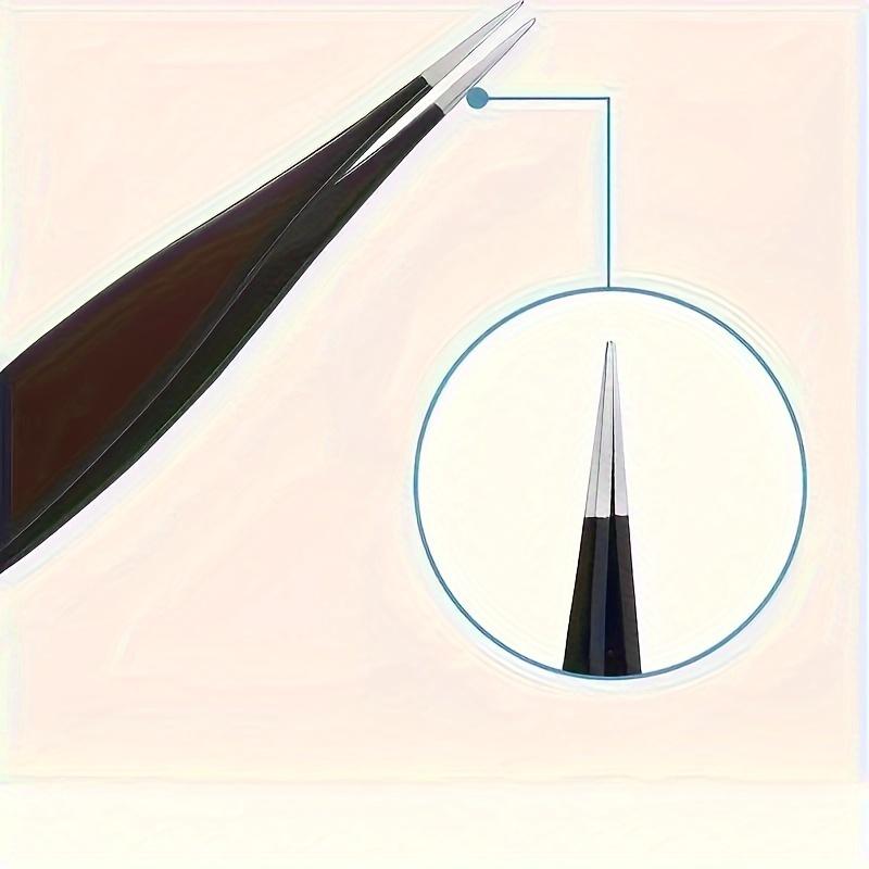 Professional Stainless Steel Nail Art Tweezers Precision Eyelash Extension & Rhinestone Application Tool, for Face Use, Multi-functional