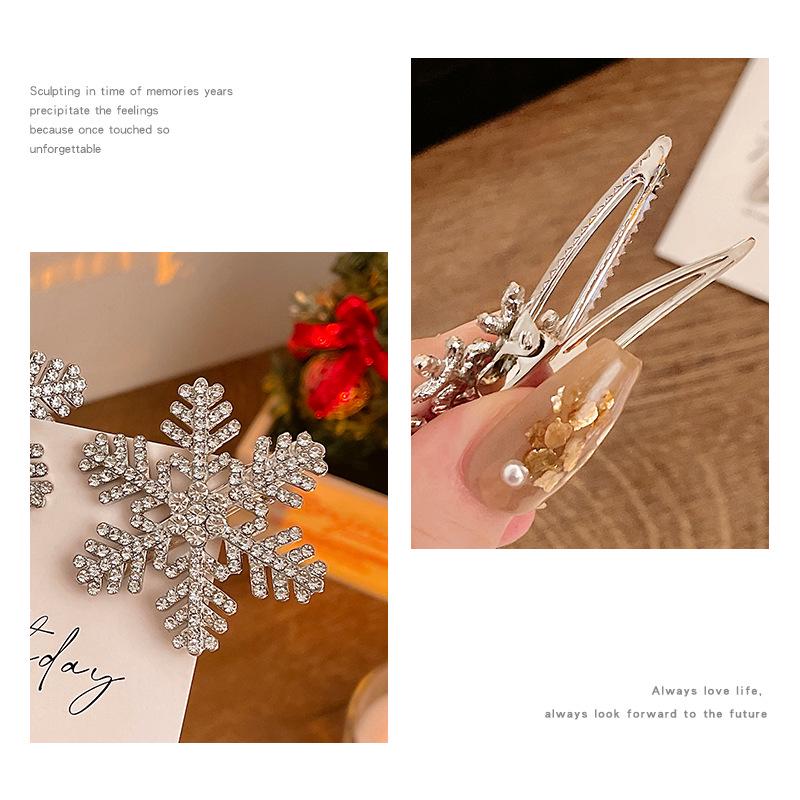 High-End Schneeflocken-Perlen-Haarspange für Frauen - Entenschnabel-Pony-Accessoire