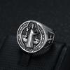Vintage 316L Stainless Steel Saint St. Benedict Exorcism Rings for Men Boys Fashion Catholic Amulet Jewelry Gifts Dropshipping