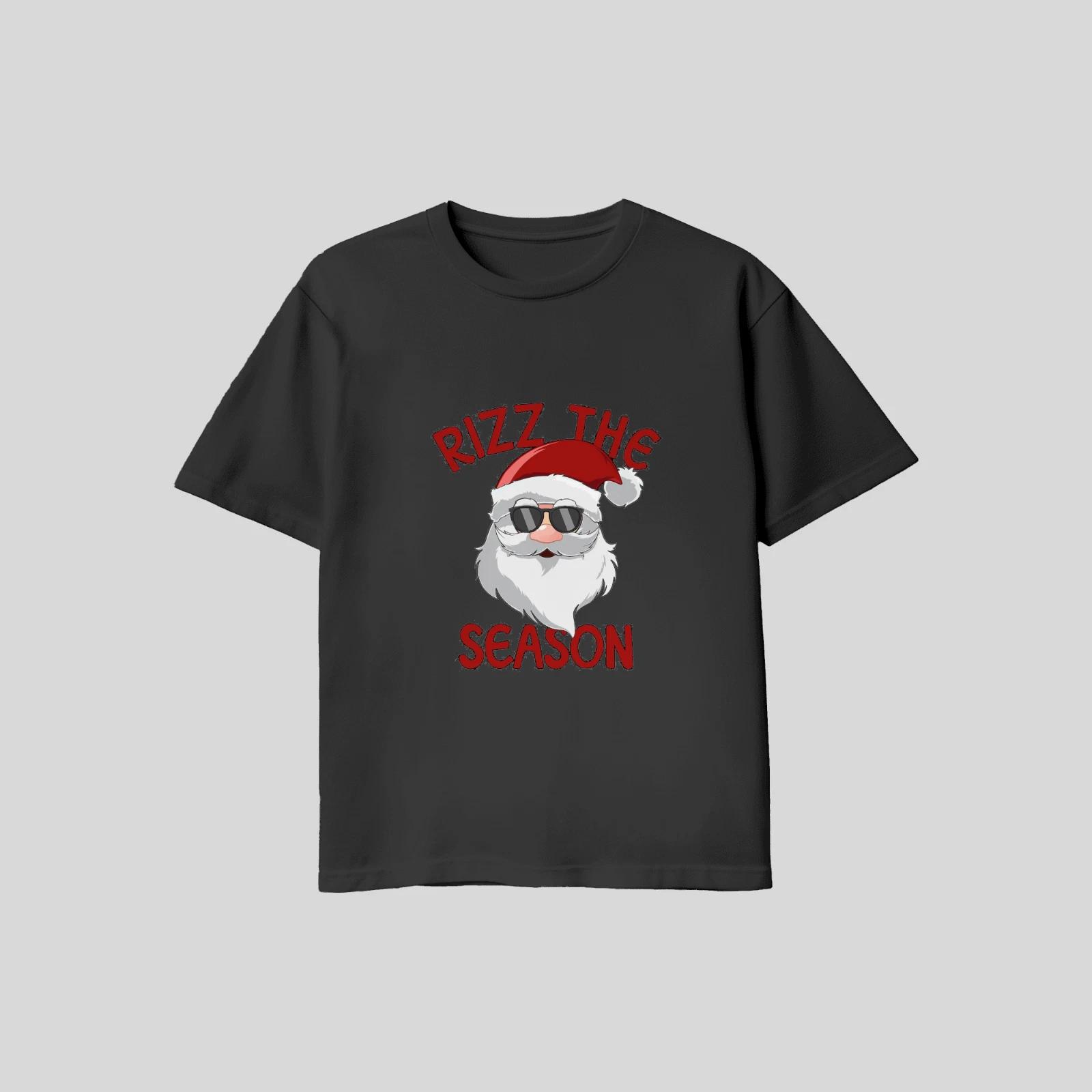 Unisex Adult Casual Graphic Santa Claus Christmas Rizz T Shirt XL L... XXXXL