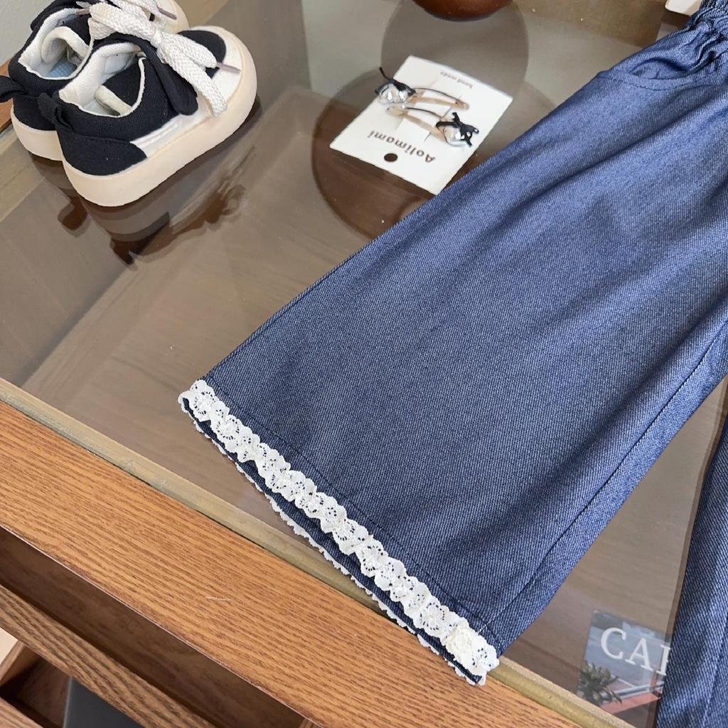 Girls' Korean Summer Fashion: Sleeveless Top & Wide-Leg Jeans Set