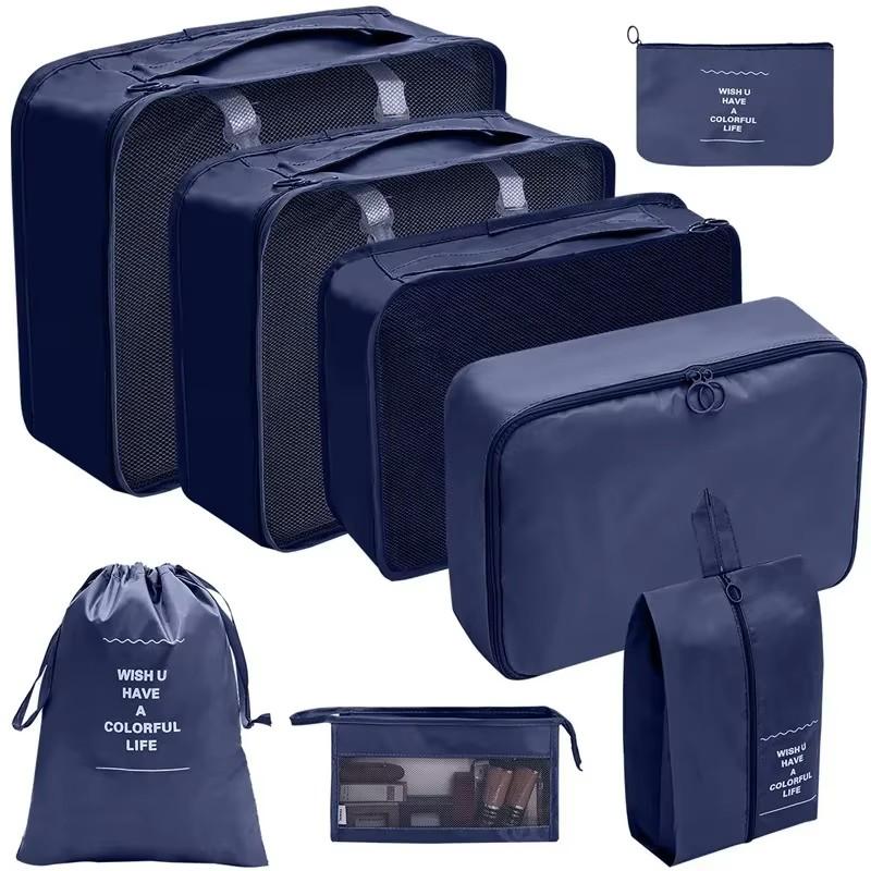 8 Pcs Set Travel Organizer Storage Bags Suitcase Packing Cubes Set Cases Portable Luggage Clothes Shoe Tidy Pouch Folding