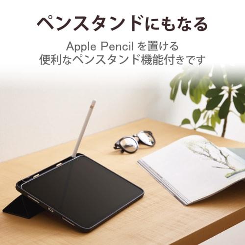 ELECOM iPad 10.9 10th Generation (2022 Model) Case Flap Case Antibacterial Soft Leather Apple Pencil Storage Black TBWA22RWVSA2BK