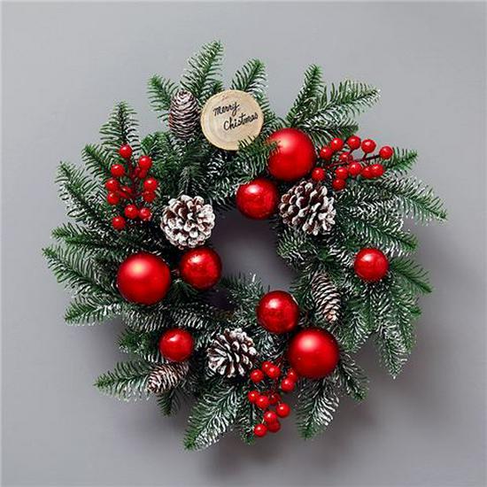 50CM Christmas Wreath & 2.7M Garland Set - Festive Door & Wall Decor