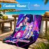 Custom Name KPop Cartoon Beach Towel Microfiber Beach Towel, Lightweight and Quick-Dry, for Summer Travel, Swimming Pool Gift