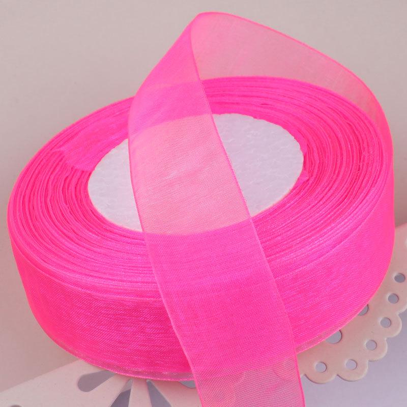 2,5 cm breites, transparentes Satinband aus Schneegarn für Bastelarbeiten und Haarschmuck