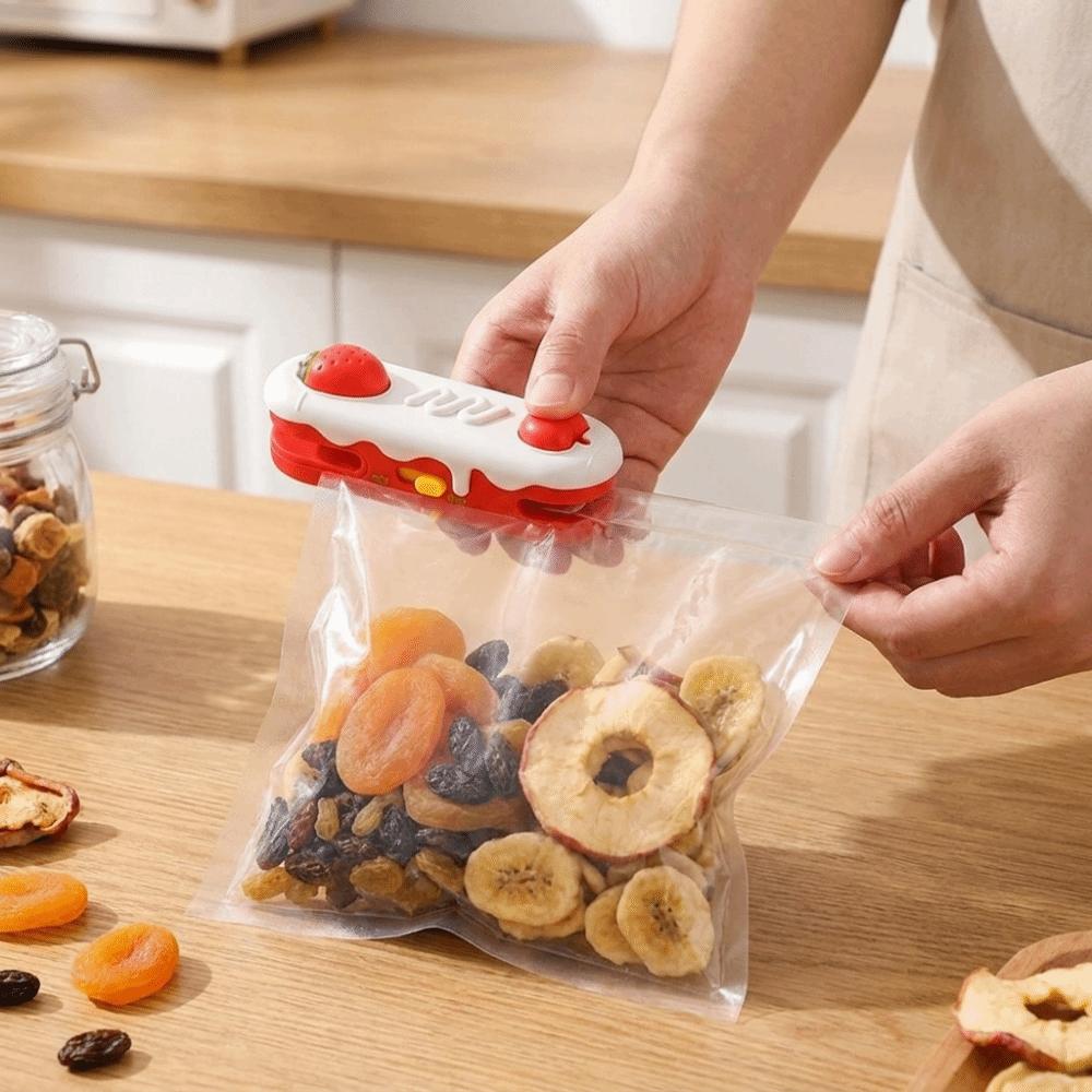 2 in 1 Design Mini Sealing Machine Rechargeable Sealing Clamp Portable Bag Sealer  Snack Sealing