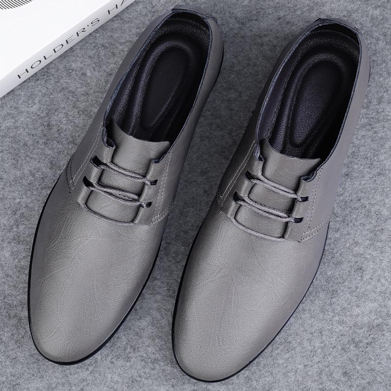Fashion Spring Autumn Leather Oxford Shoes Business Men Walking Footwear Soft Casual Shoes Handmade Comfy Formal Dress Footwear Sneakers